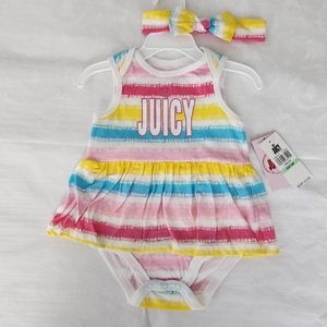 ✨️💕👑NWT JUICY COUTURE baby Girl dress headband 18 months 2-piece set